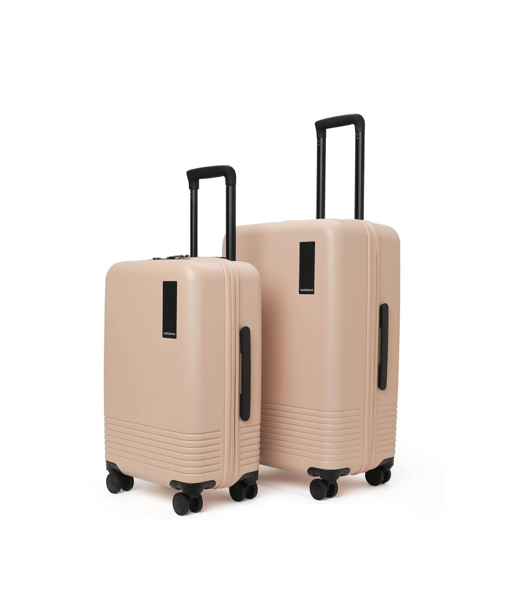 MOKOBARA Iconic Range The Set of 2 Pink Luggage 58Cms + 69Cms Cabin & Medium Size German Makrolon Polycarbonate Hard Sided 8 Hinomoto Wheels Suitcase Trolley for Travelling (No Filter)