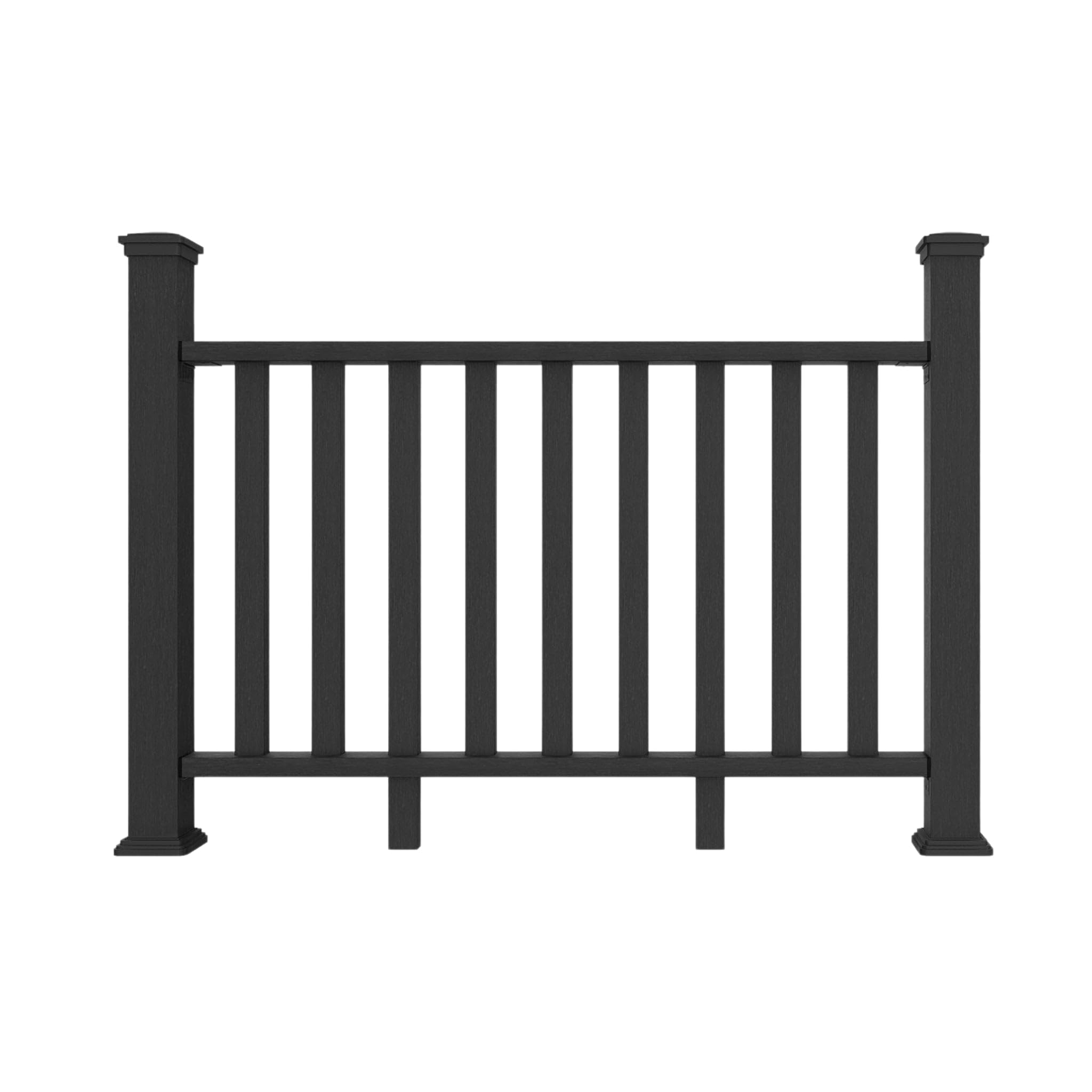 Tuda Grass Direct Premium Co-Extrusion Composite Decking Balustrade Kit 1.5m | WPC Decking Railing System with 9 Spindles, Rails & Post | Charcoal