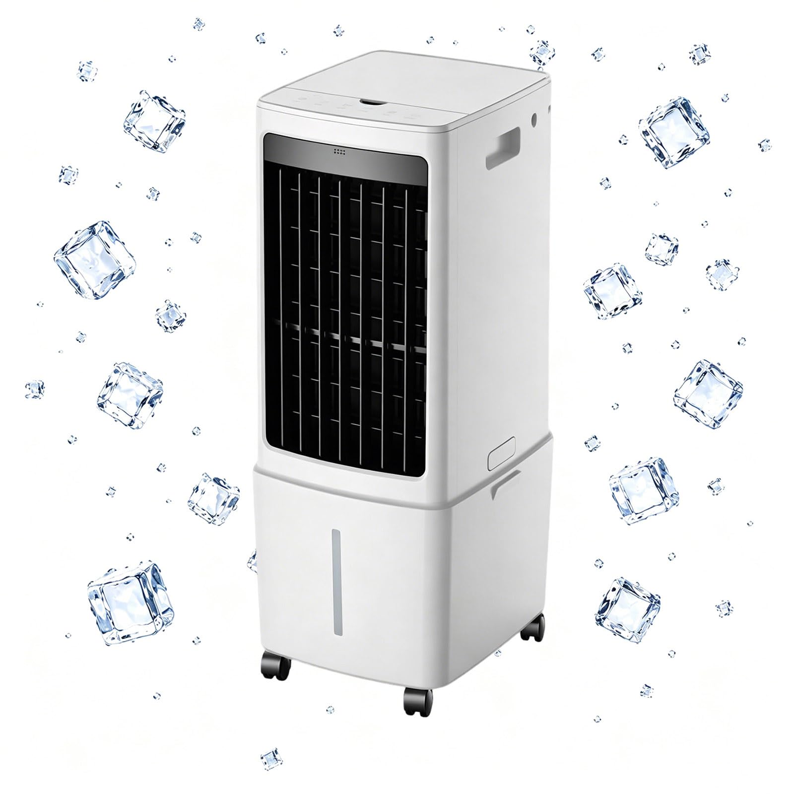 MESOVFCA Evaporative Air Cooler, 12l Detachable Water Tank, 7.5h Timer Remote Control, Portable Ac Unit For Living Room, Bedroom, Garage, Office, Backyard