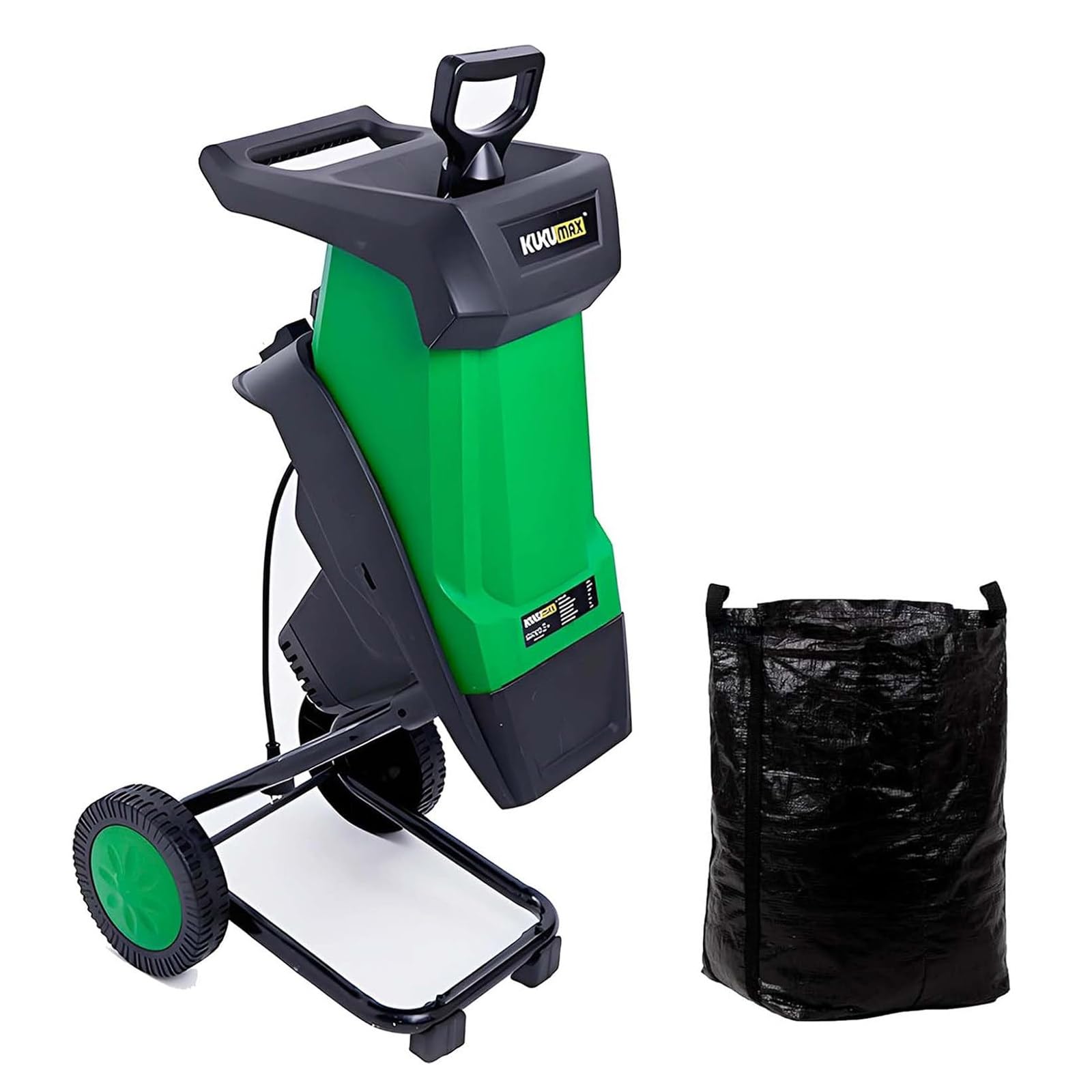 Rębak do Drewna, 2400 W, średnica Cięcia 40 mm, Elektryczny Rębak do Drewna i Rozdrabniacz z Workiem Zbiorczym o Pojemności 50 L, Wydajny Rozdrabniacz do Odpadów Ogrodowych, Gałęzi i Liści