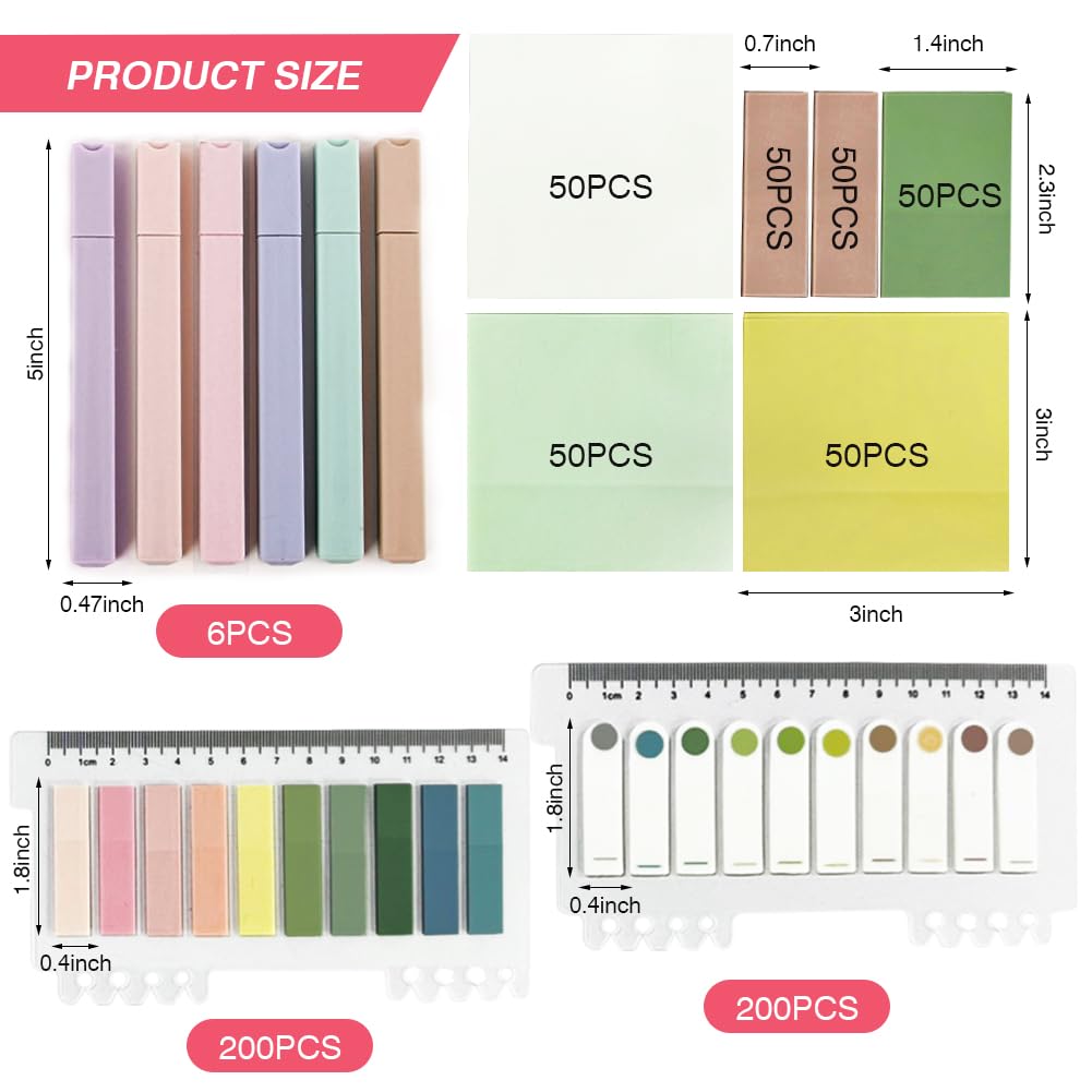 Set 700 Segnapagina Adesivi Trasparenti Con 12 Evidenziatori - Note Adesive Per Studio, Ufficio E Bibbia - Foto 10