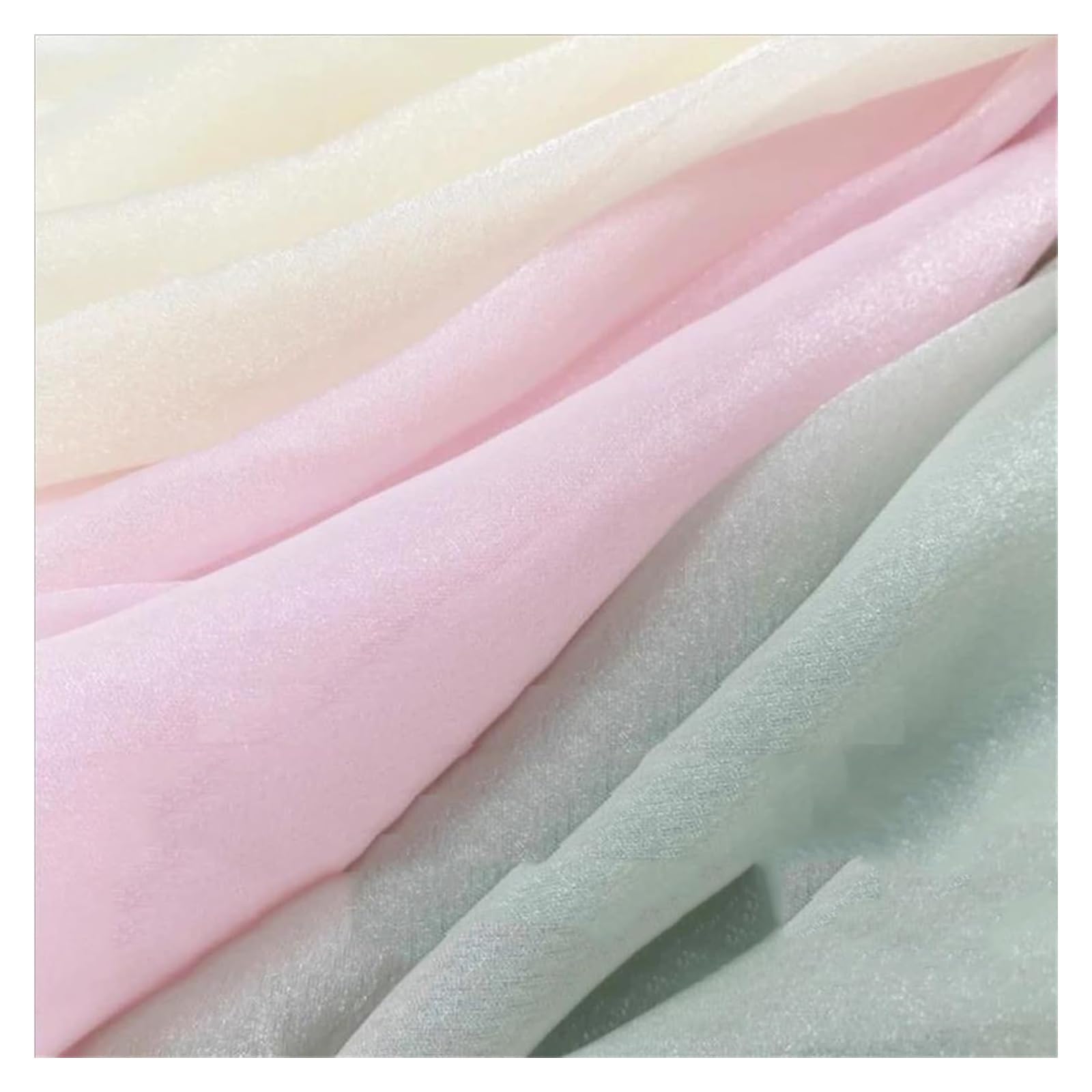Tejido de gasa perlada plisada, Tela de gasa encaje organza, multicolor, 100x150 cm, for costura y vestido novia(D024the Original)