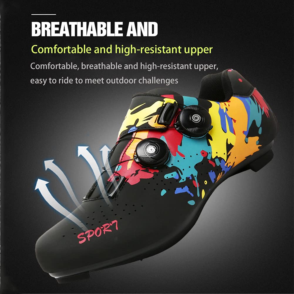 Fahrräder für Männer Frauen Rennrad Mountainbike SPD/SPD-SL Kompatible Stollen Schuhschloss Pedal Radschuhe