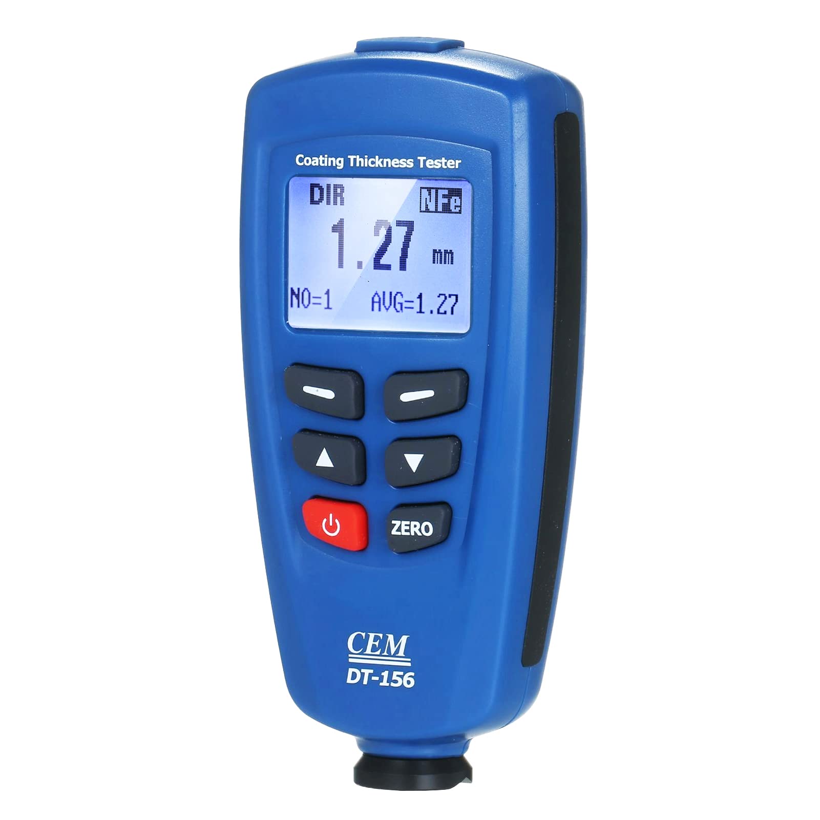 CEM DT-156 LCD Coating Thickness Tester Fe/NFe Paint Thickness Gauge Meter Car Paint Depth Gauge Tester 0~1250μm with Calibration Substrates Calibration Coating Film Carrying Case for Car Automobile