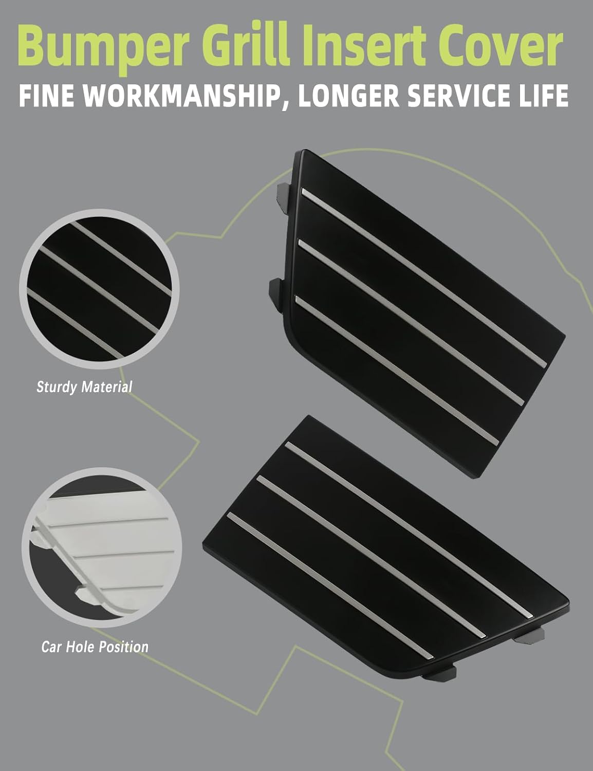Front Lower Bumper Grill Grille Insert Cover Compatible with Lincoln MKS 2009-2012 LH & RH 1 Pair Black Front Driver Passenger Side OEM 8A5Z-17K945-AB/ 8A5Z-17K946-AB