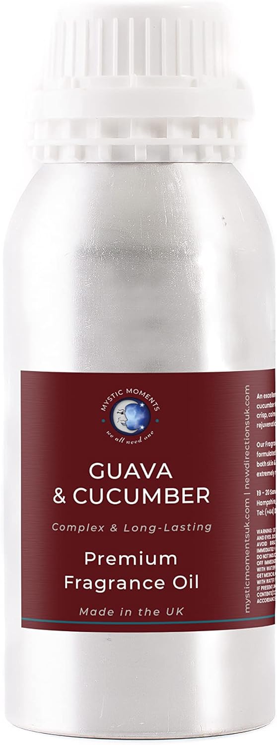 Mystic Moments | Guava & Cucumber Fragrance Oil 500g | Fresh Fruity Green Aroma | Light, Refreshing Scent for Candles, Soap & Home Fragrance