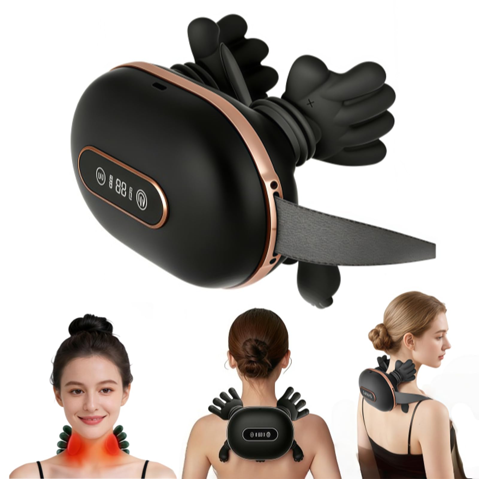 Photo 1 of [MINOR DAMAGE] Neck Massager With Heat Pro 2.0 for Pain Relief Deep Tissue, 4D Kneading Massage Simulated Human Hand Design, Shiatsu Back Massager with Fingers Heated Neck and Shoulder Massager Gift for Mom Men