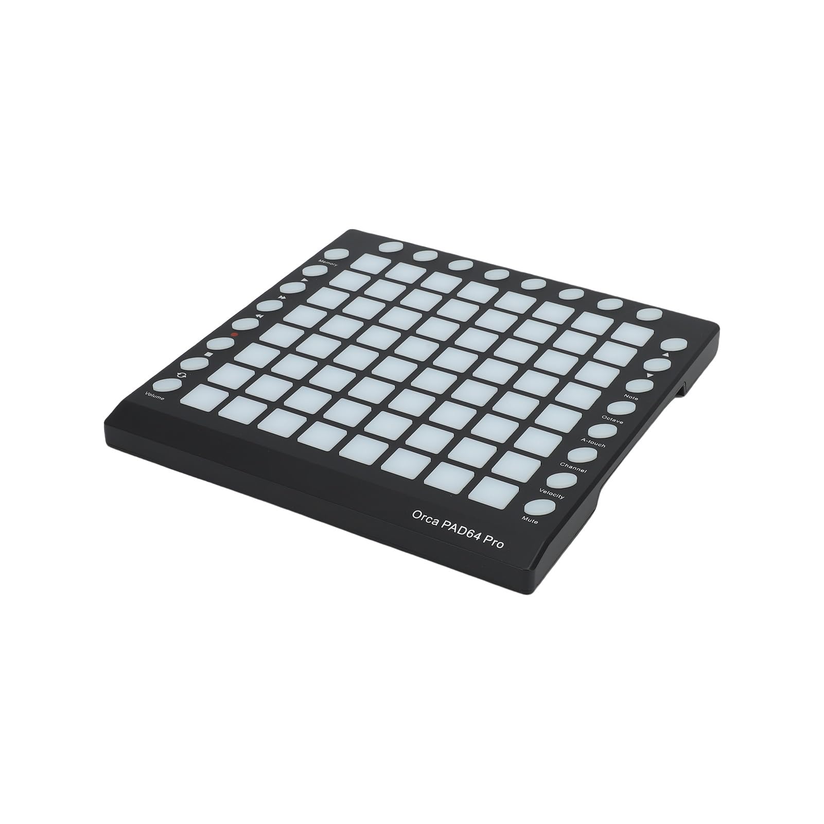 MIDI-Controller DJ-Pad mit RGB-Pads, 128 GM-Sounds, 8 Tasten, 6 Transportsteuerungen, Integrierter Editor für Live-Auftritte, Tragbares MIDI-Pad für Party-Bühnen, Metallic-Schwarz