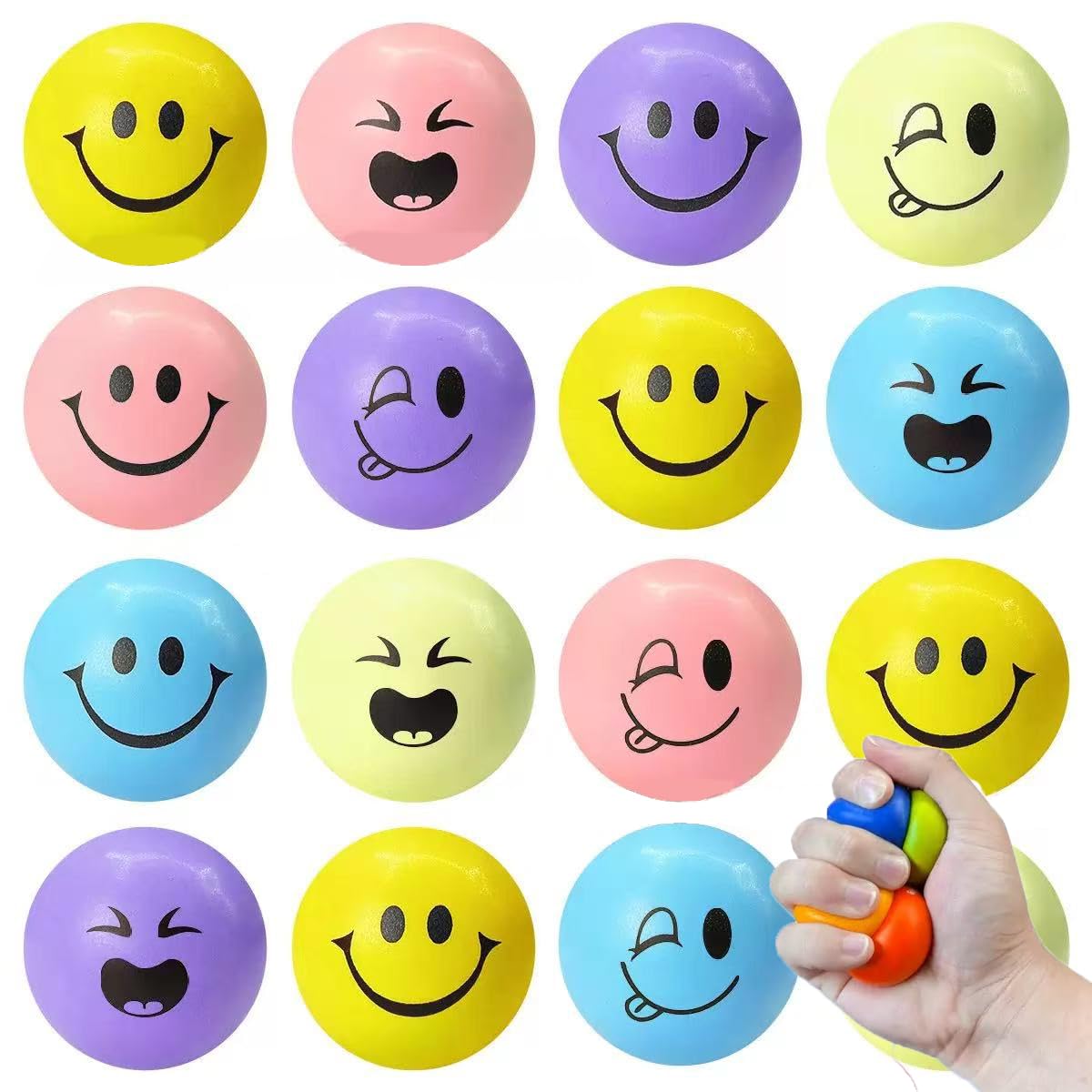 54pcs Palla Antistress Faccina Pallina Antistress Mini palline stress 5.3cm