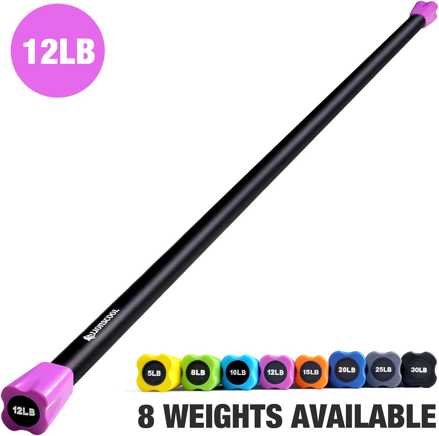 LIONSCOOL Foam Padded Strength Training Weight Bar, Solid Steel Workout Weighted Bar, 5-30lbs, for Body Sculpting, Exercise, Physical Therapy, Aerobics in Home and Gym 10+15+20LB : Sports & Outdoors