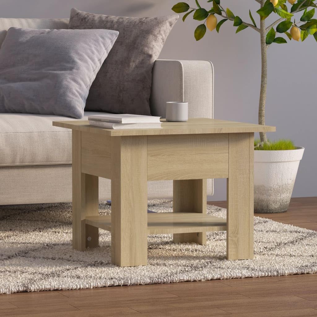 YAFF Coffee Table Sonoma Oak 21 7x21 7x16 5 Engineered Wood 25 08lbs