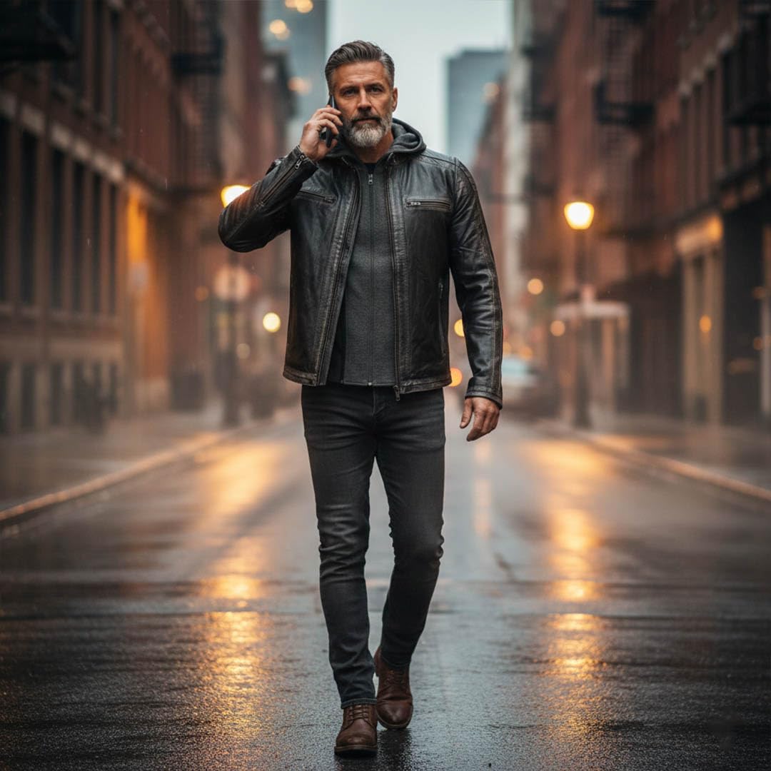 Milwaukee Leather Premium Men's Leather Fashion Casual Jackets and Coats with Hoodie | SFM - Image 5