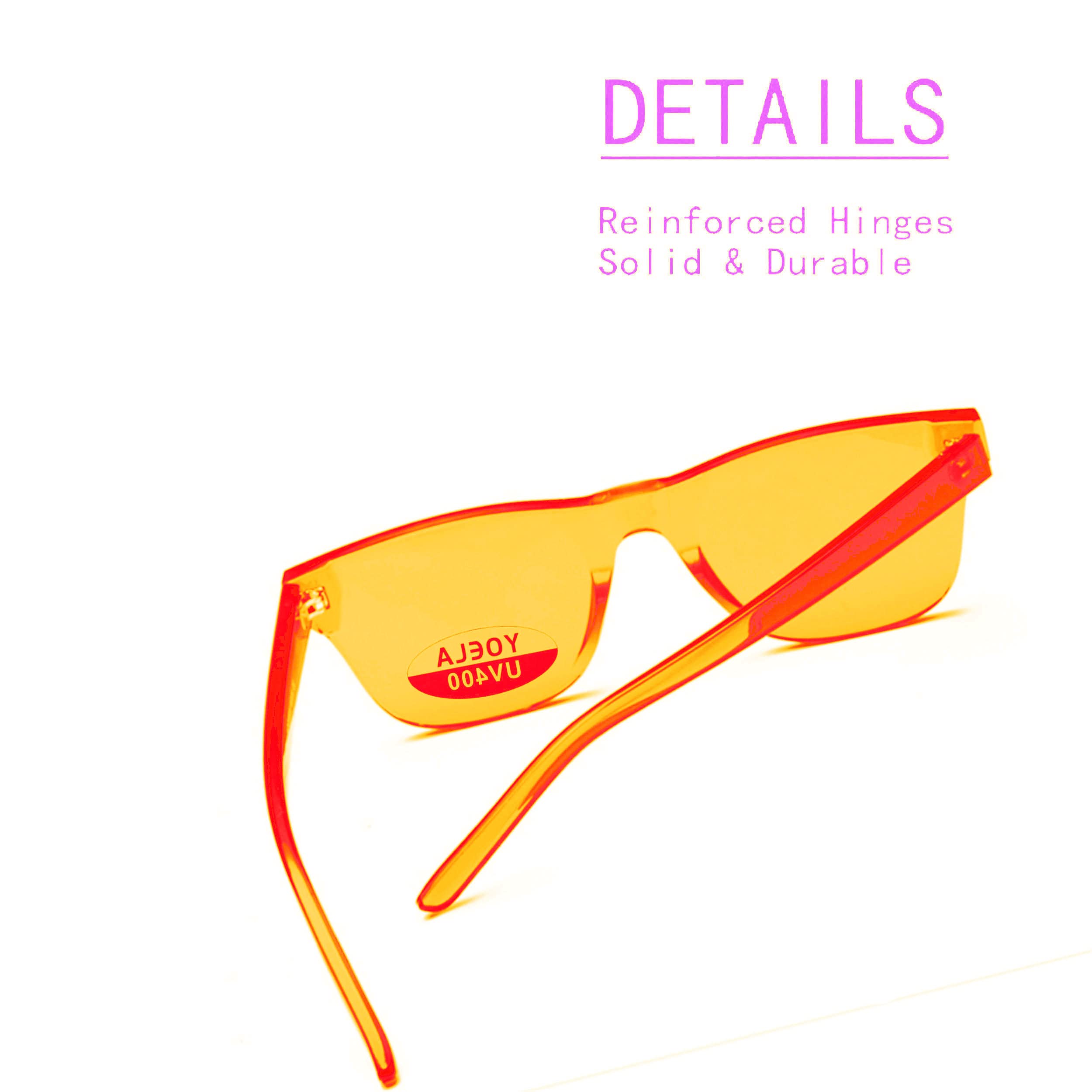 Übergroße quadratische randlose Sonnenbrille getönt Unisex Damen Herren Einteilige farbige transparente Brille Retro Brille
