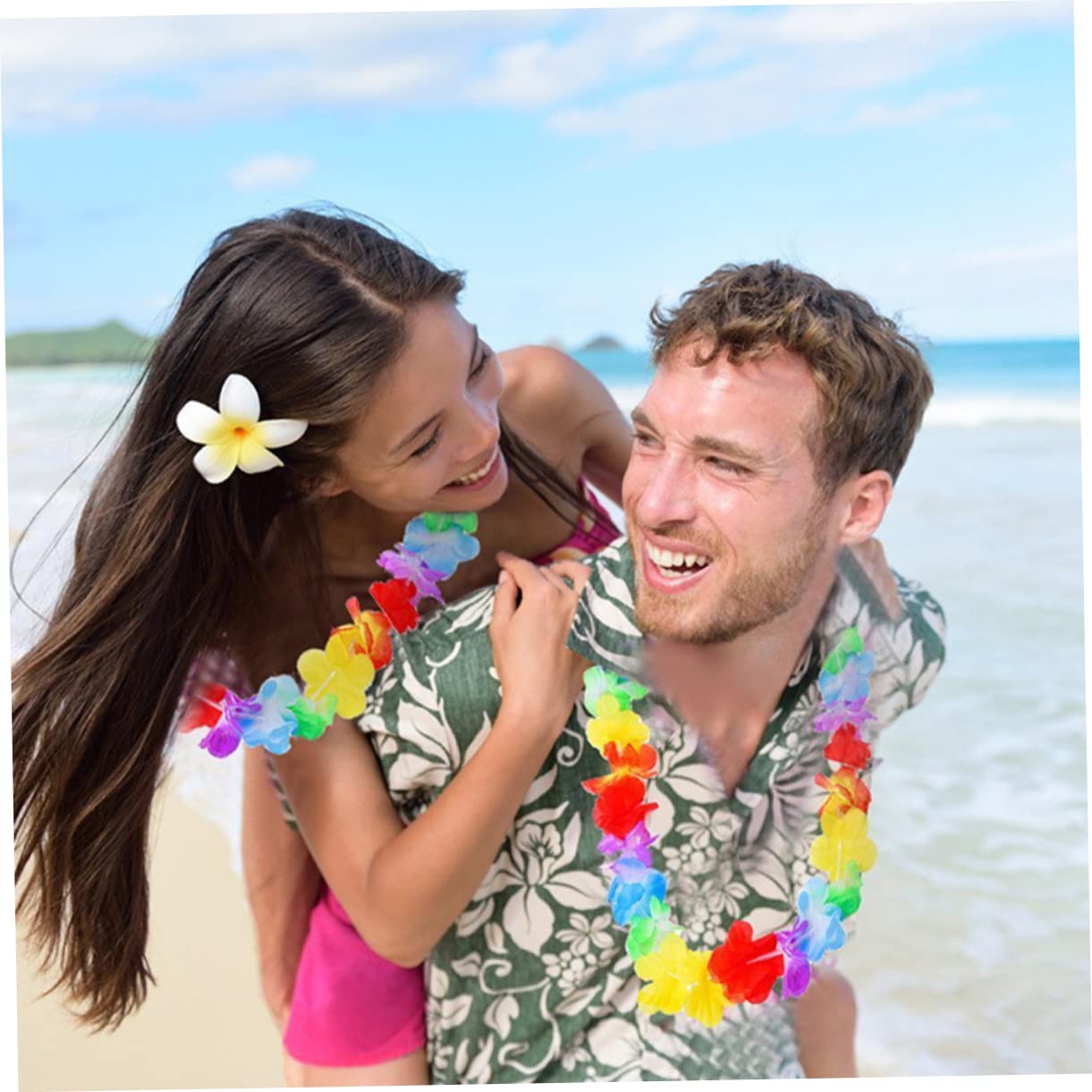 TOPBATHY 50pezzi Ghirlande Hawaiane Decorazioni Per Feste in Spiaggia Fiori Hawaiani Ghirlande Fiori Hawaiane Decorazioni Floreali Hawaiane Forniture Per Feste Per Luau