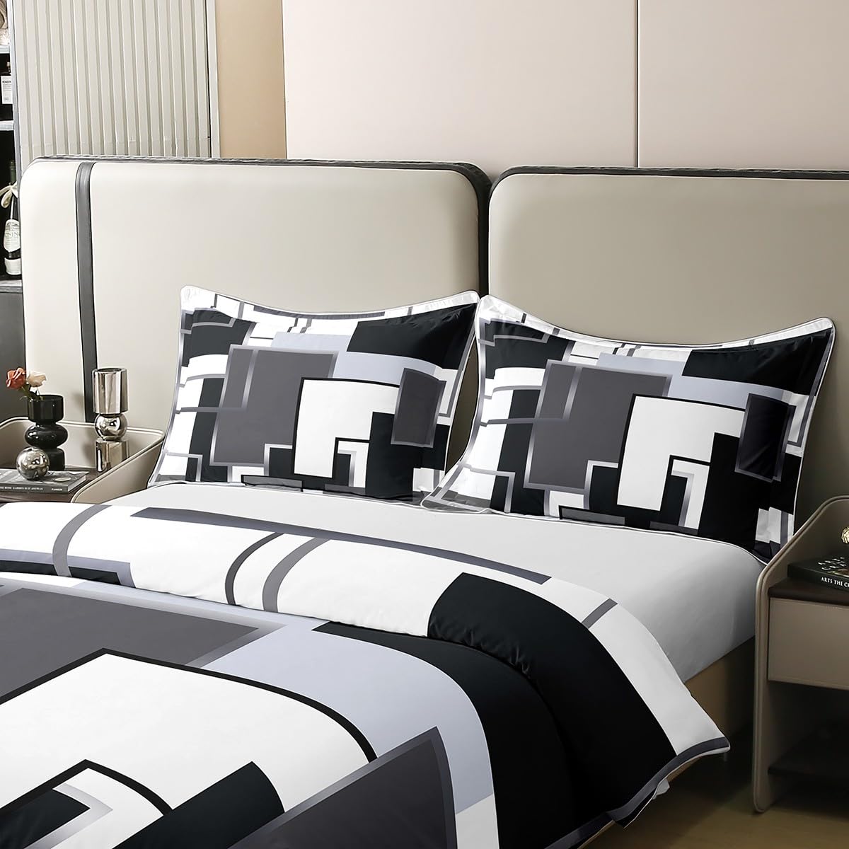 Set Copripiumino Matrimoniale Con Motivo Geometrico A Bandiere - Biancheria Da Letto 3D Per Ragazzi E Adulti - 200x228 Cm + 2 Federe - 2