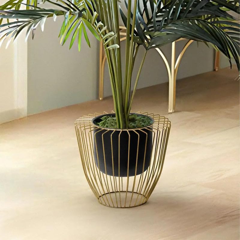 Aziz Universal Golden Decorative Wire Planter Pot with Stand Indoor Outdoor Plant Stand with Planter Pot Home & Decor (B0CLH13T8N) Amazon Price History, Amazon Price Tracker