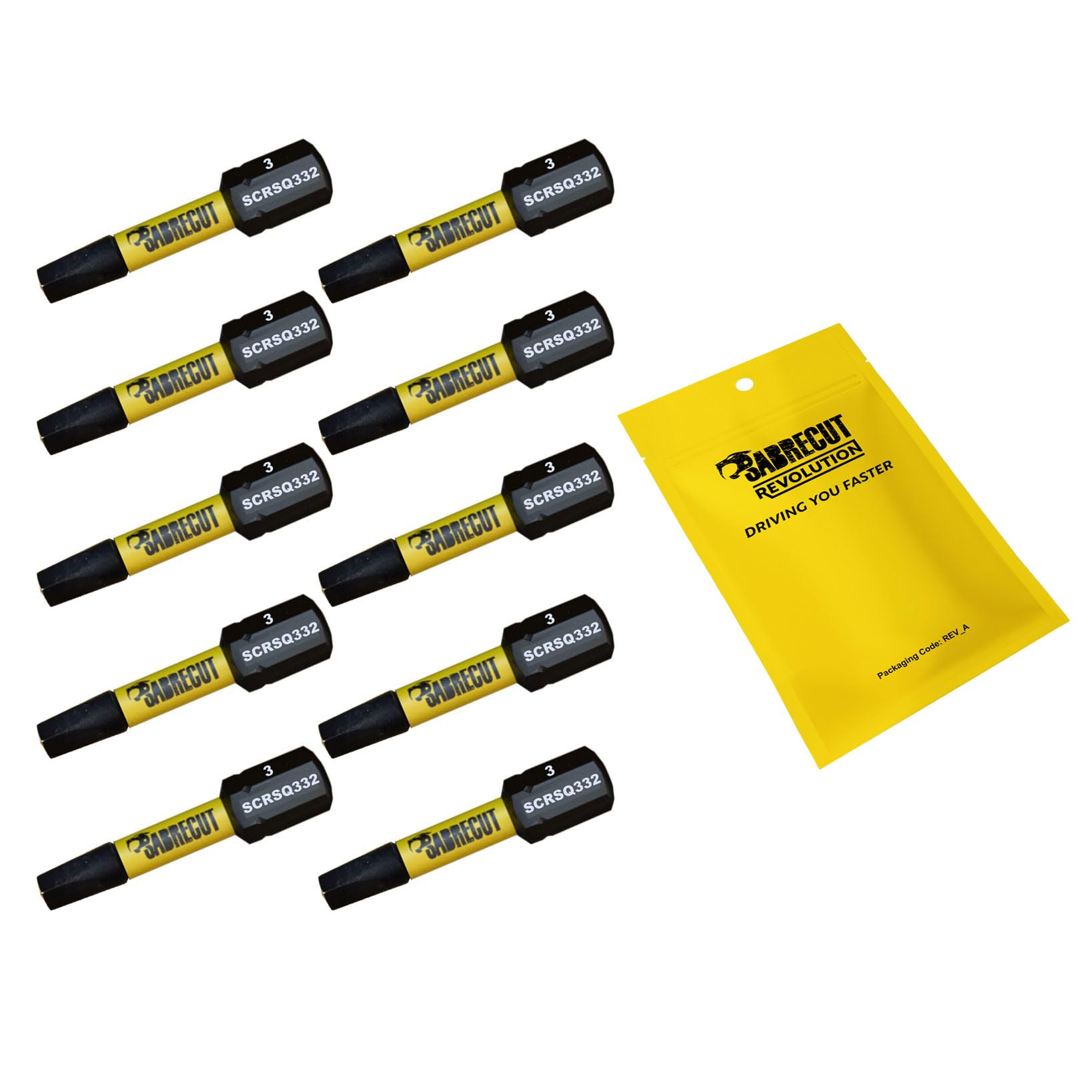 SabreCut Impact Bits SQ3 32mm x 10 - Milwaukee DeWalt Professional