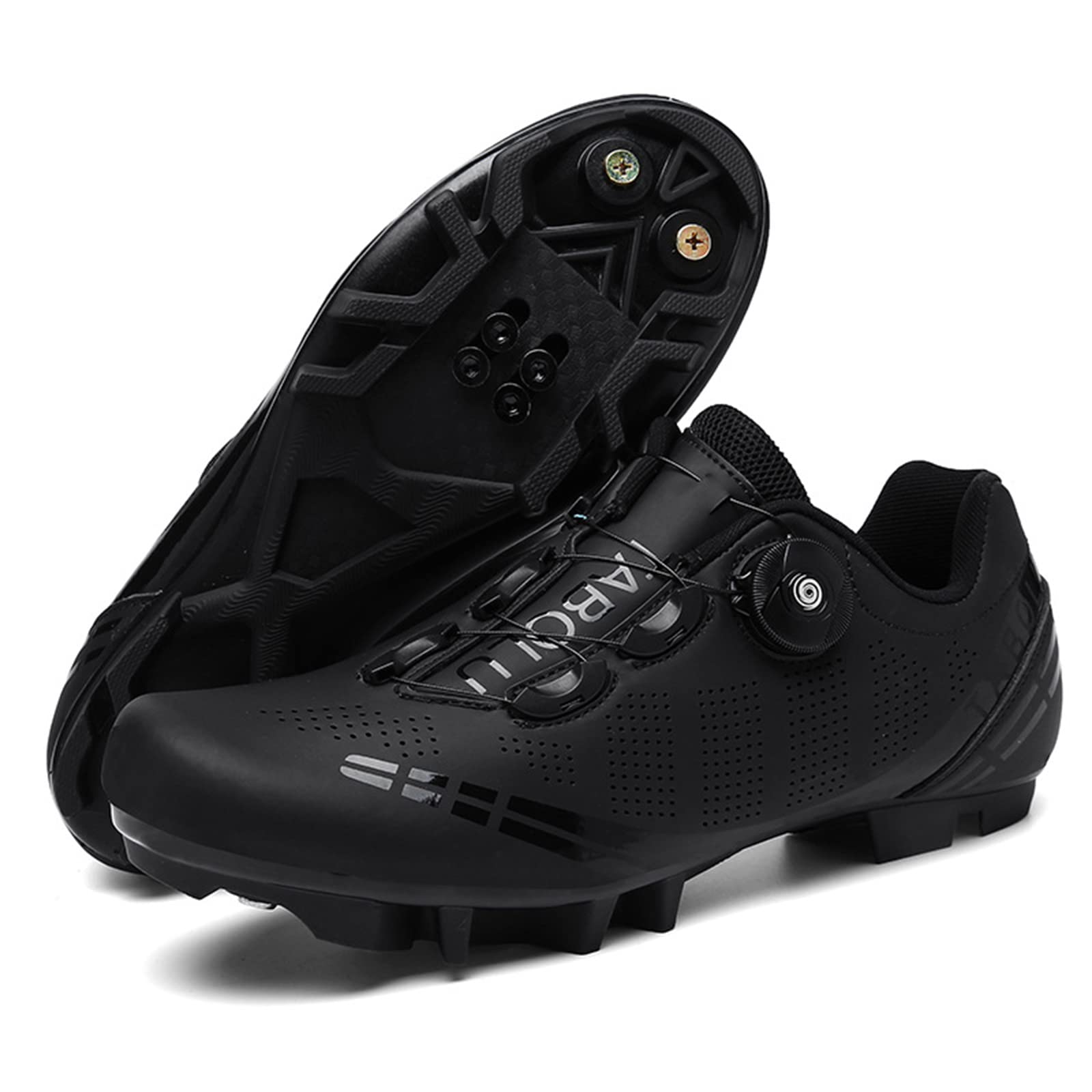 Męskie Buty Rowerowe Mtb Buty Na Rower Górski Oddychające Buty Rowerowe Na świeżym Powietrzu Kompatybilne Z Korkami Spd(42, Black)