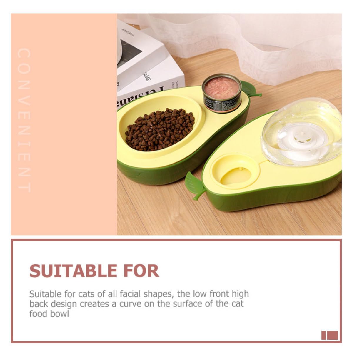 Abaodam 2 Piezas Comedero para Gatos en Forma de Fruta, Cuenco para Mascotas de Abs, Desmontable, para Proteger Las Articulaciones y Músculos Felinos
