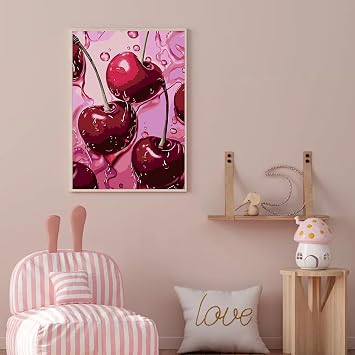 AIBOERL Diamond Art Kits for Adults,Square Drill Cherry Diamond Painting