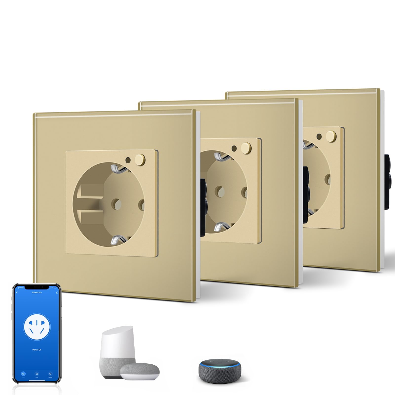 BSEED Enchufe Inteligente con 20W USB y Tipo C,Mate Enchufe Pared Wifi con Medidor Consumo,Control Remoto por APP & Voz,Requiere Cable Neutro,1 Enchufe,Blanco 86mm — view 136