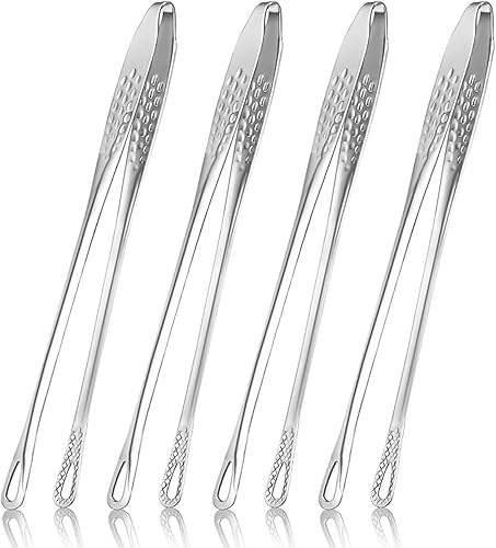 4 pinzas de cocina de 11 pulgadas, pinzas para parrilla, pinzas de cocina de acero inoxidable 1810, pinzas de cocina para cocinar