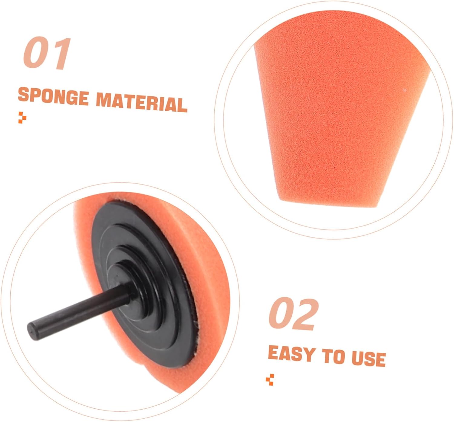 GANAZONO 4pcs Wheel Polishing Kit Car Wheel Hub Buffing Pads Sponge Polishing Tools for
