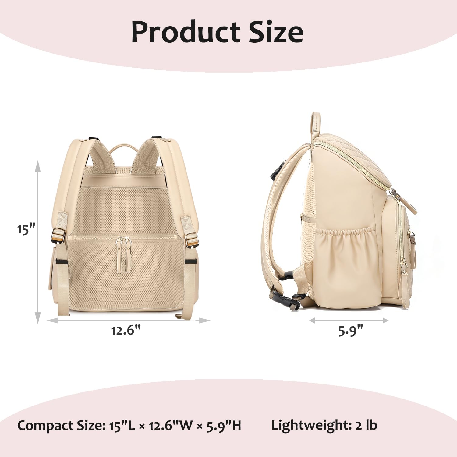 LORADI Large Capacity Diaper Bag with Stroller Buckle, Water-Resistant Travel Backpack with Insulated Pockets