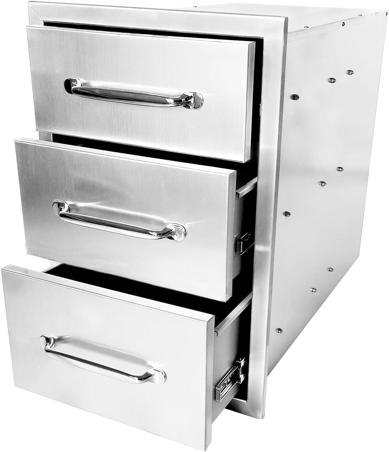 PioneerWorks 14" W x 20.5" H x 23" D Outdoor Kitchen Drawers, 3-Layer Outdoor...