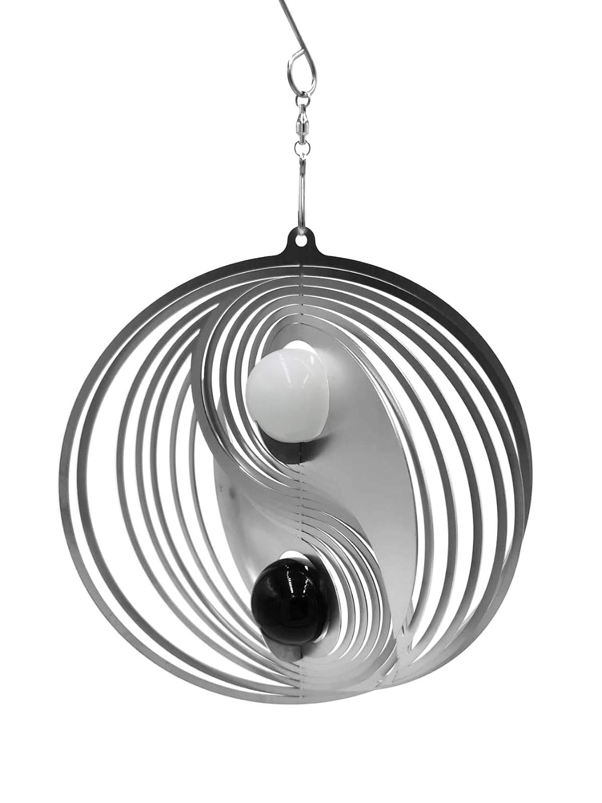 Windspiel Yin & Yang aus Edelstahl (Mit Kugeln)