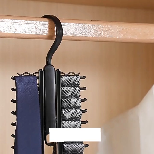 ZEDODIER Fermacravatte In Legno Girevole: Appendino Salvaspazio Per Cravatte, Cinture E Sciarpe – Capacità 20 Cravatte – Organizer Da Armadio Antiscivolo E Elegante