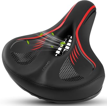 LCYMD Comfort Bicycle Seat Wide Bike Seat for Men Women with Dual Shock Absorbing Ball Soft Bike Saddle Cushion for Exercise Bikes Mountain Bikes Cruiser Bikes Accessories for Peloton