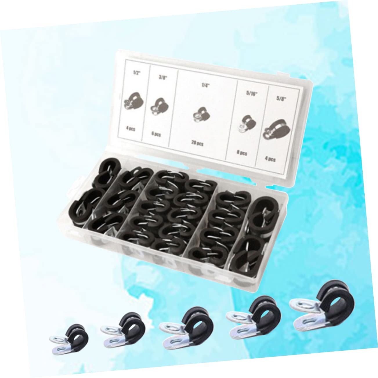 Angoily 42pièces Collier De Serrage Pour Tuyau Collier De Serrage Pour Tube Pneumatique Applications Plomberie Automobile