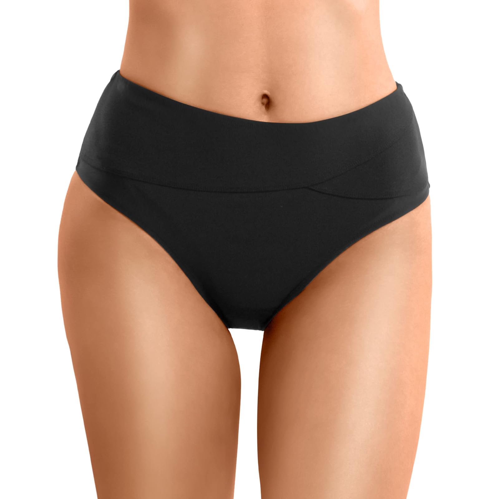 YOGALULU Bikinis De Top Parte Inferior de Bikini de Cintura Alta Calzoncillos de Natación Pantalones Cortos de Playa Parte Inferior Fruncida Parte Inferior de Natación de Corte Bikinis Relleno Tirantes