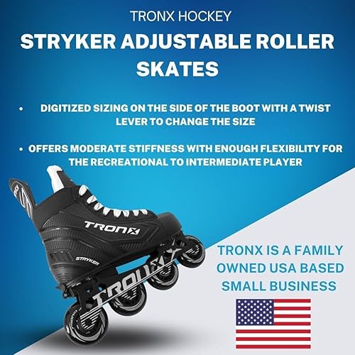 Miniatura 4 de TronX Stryker patines en línea ajustables de hockey para adultos, intermedios, jóvenes y niños