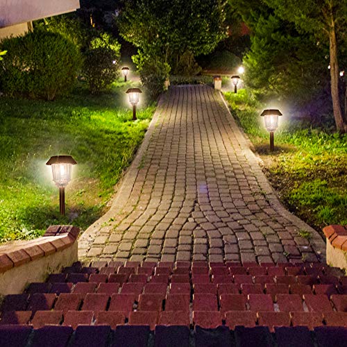 Solar Lights Pathway - Solar Pathway Lights 4 Pack, LED Landscape Lights Outdoor, IP65 Waterproof 8-10 Hours Long Last 10-40 Lumens Adjustable Warm White Pathway Lights for Garden, Path, Yard