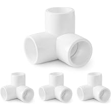 3 Way PVC Pipe Fittings 1/2 Inch, Zernmiarder White PVC Elbow Corner Side Outlet Tee Fitting, SCH40 Furniture Grade Pipe Connectors - Fits 1/2" Polyvinyl Chloride Pipes, 12 Pieces