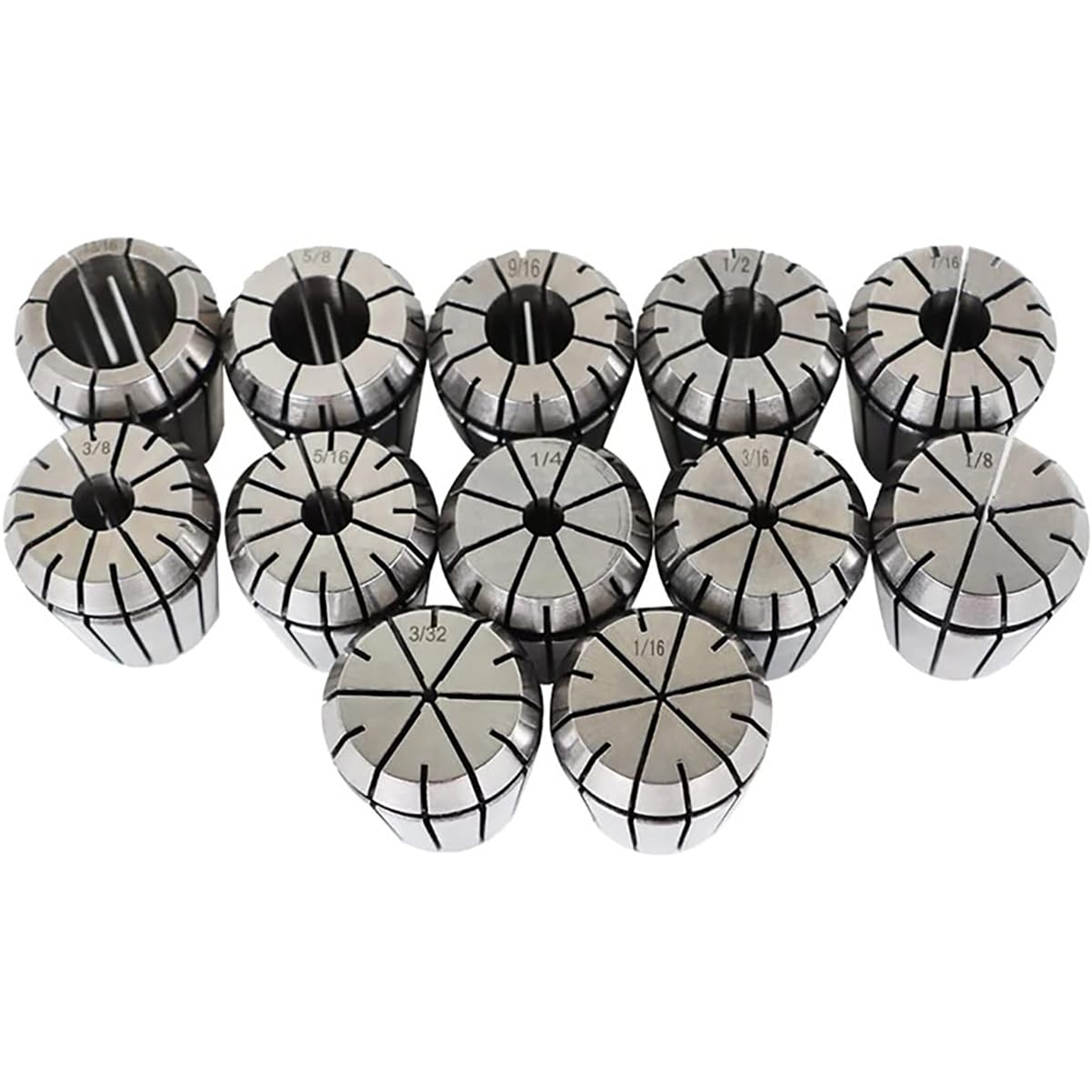 ER32 Set di pinze, 12 pezzi, utensili ad alta precisione per fresatura e foratura, include scatola e chiave