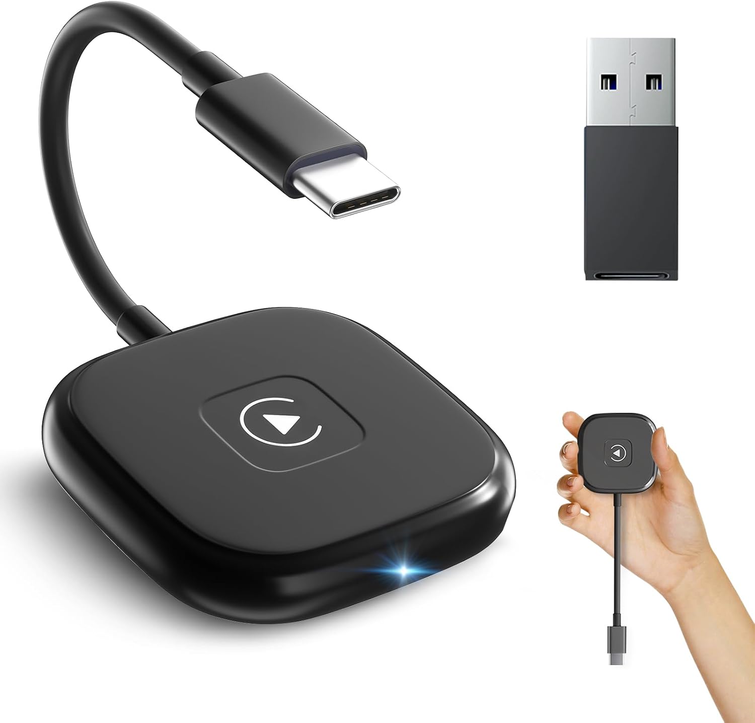 HEI LIANG CarPlay Wireless Adapter for Factory Wired CarPlay 2023 Upgrade Plug & Play Dongle Converts Wired to Wireless Fast and Easy Use Fit for Cars from 2016 & iPhone iOS 10+