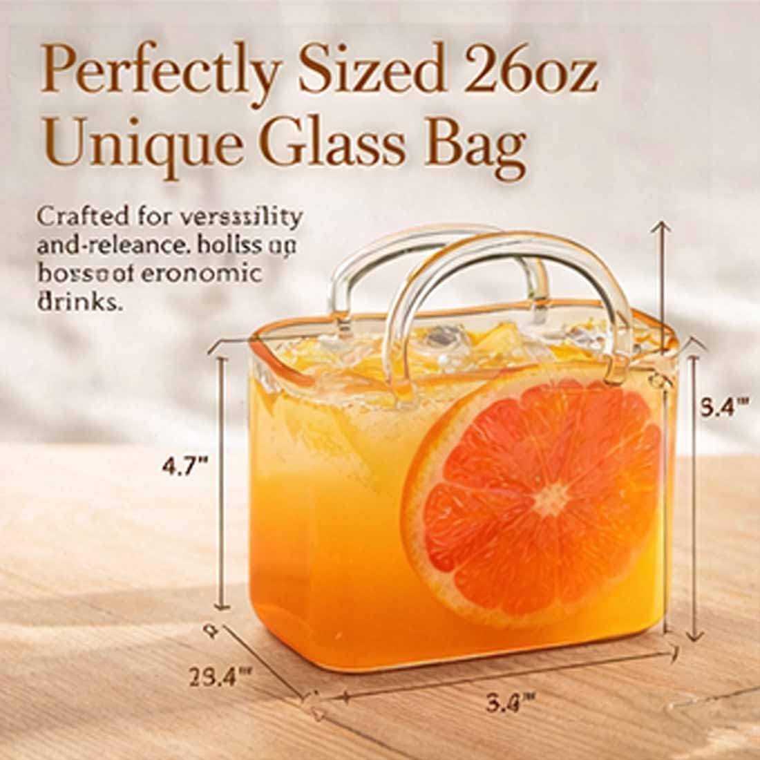 Glass Purse for Drinks – Handbag Shaped Wine & Cocktail Glass – Creative Fish Bowl Vase for Flowers –Cute Glass Purse Centerpiece for Party for Juice, Tea, & Cute Room Decor (2)