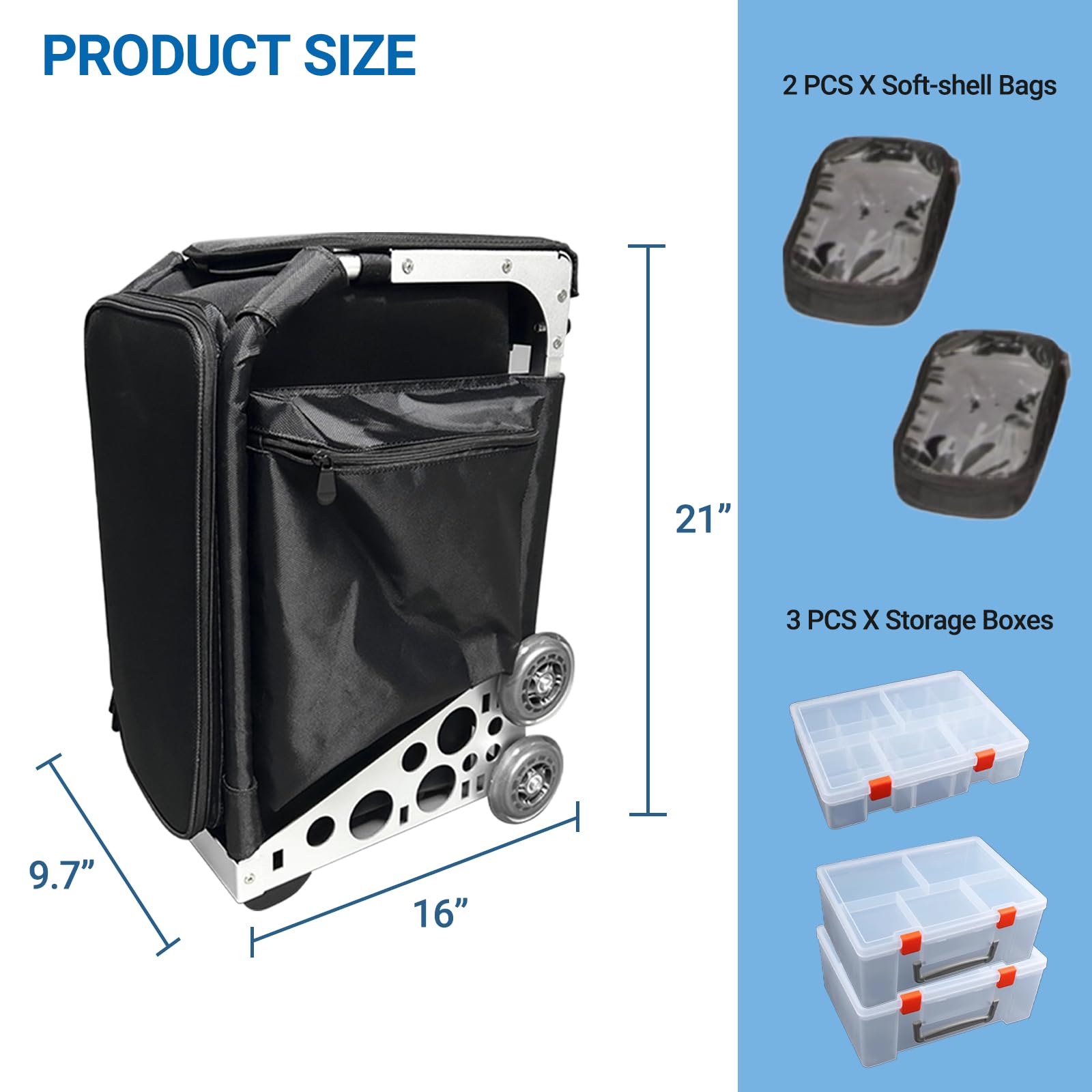 Carrito modular de primeros auxilios, funda móvil de emergencia para visita al médico, organizadores de almacenamiento para clínicas y veterinarios, aleación de aluminio, 13.2 pulgadas de