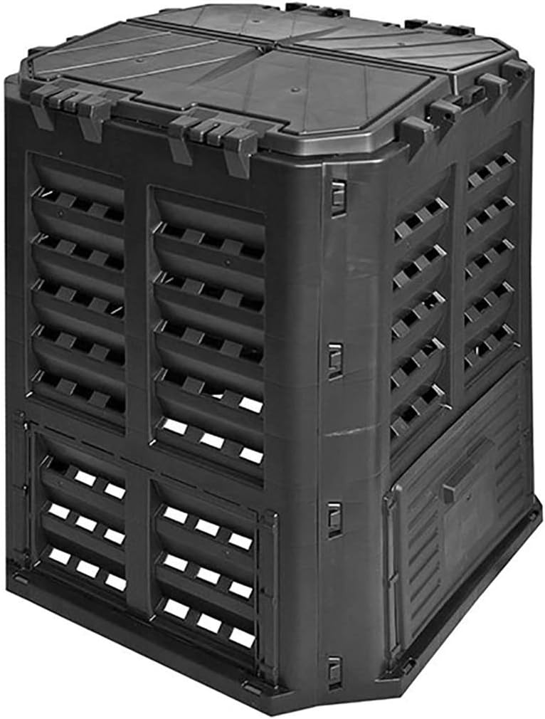 Compostiera Da Giardino 230L - In Plastica Nero, Per Fertilizzante Naturale - Foto 12