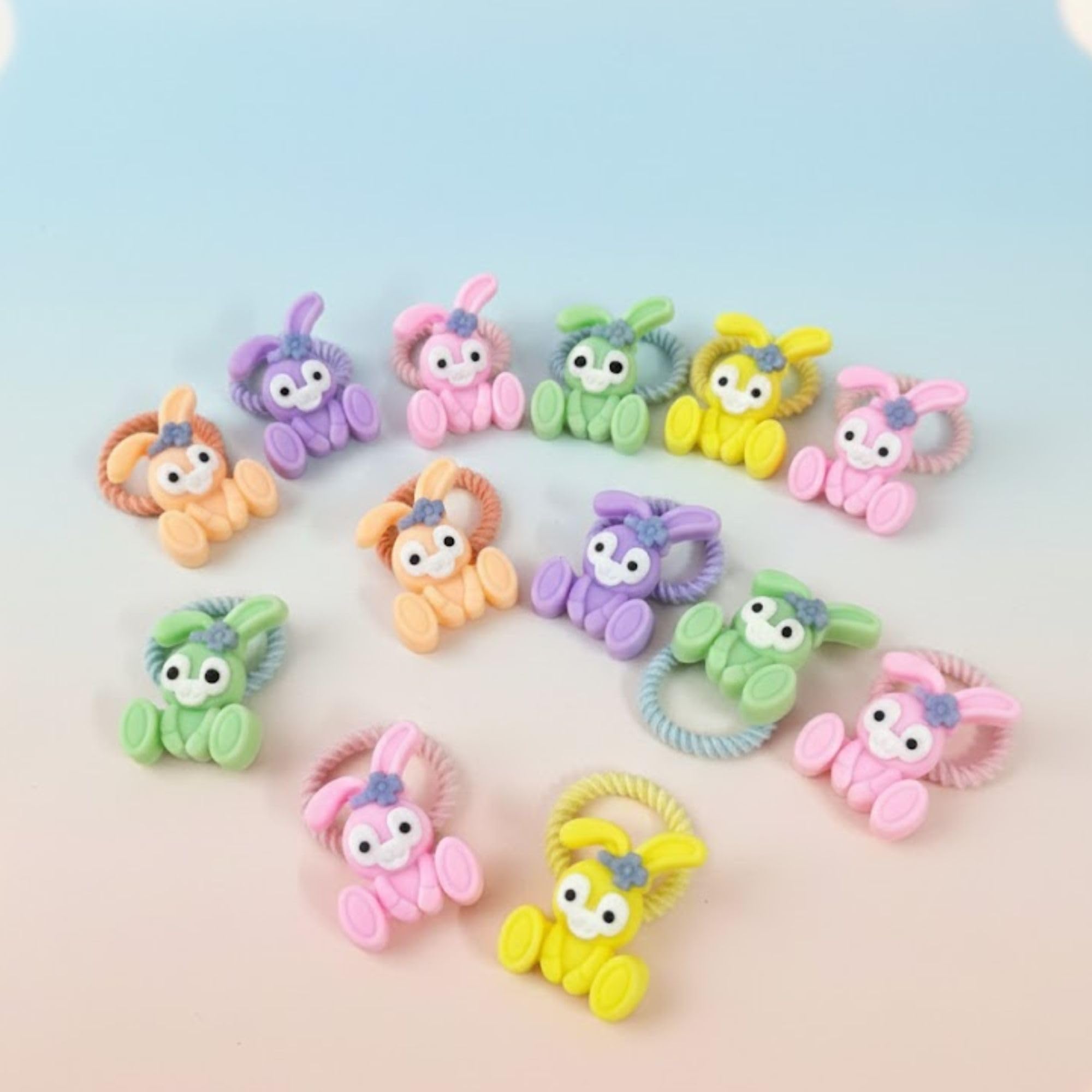 Giggles Boo Mini Bunny Hair Ties, Pack of 20, Soft Elastic Hair Rubber Band for Toddlers and Kids, Pastel Multi Colors Hair Tie for Girl, 3CM Size-image-19