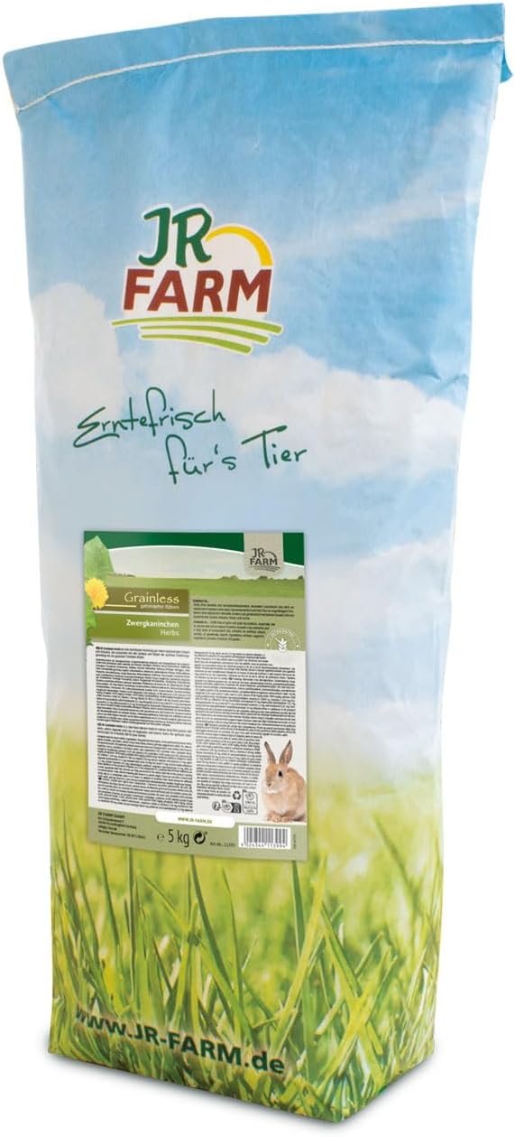 JR Farm Grain Less Herbs Zwergkaninchen, Packung mit 1 x 5 kg