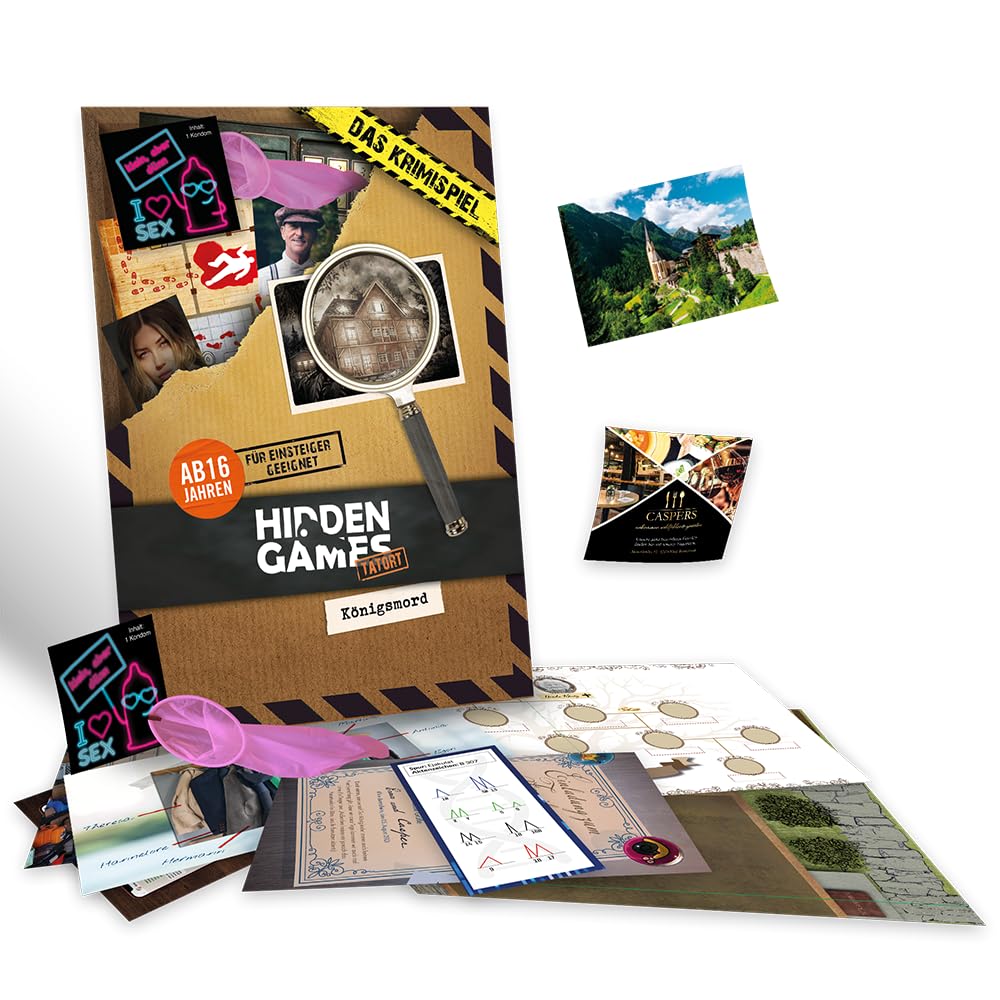Hidden Games Crime Scene - King's Murder - German - Our Case for Beginners - FSK16 - Realistic Crime Game, Exciting Detective Game, Escape Room Game
