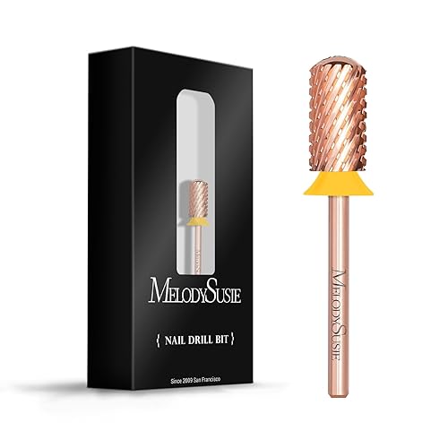 MelodySusie Brocas de uñas de seguridad, brocas de carburo de 2,38 mm de barril grande y parte superior redonda y suave, adecuadas para manicura,