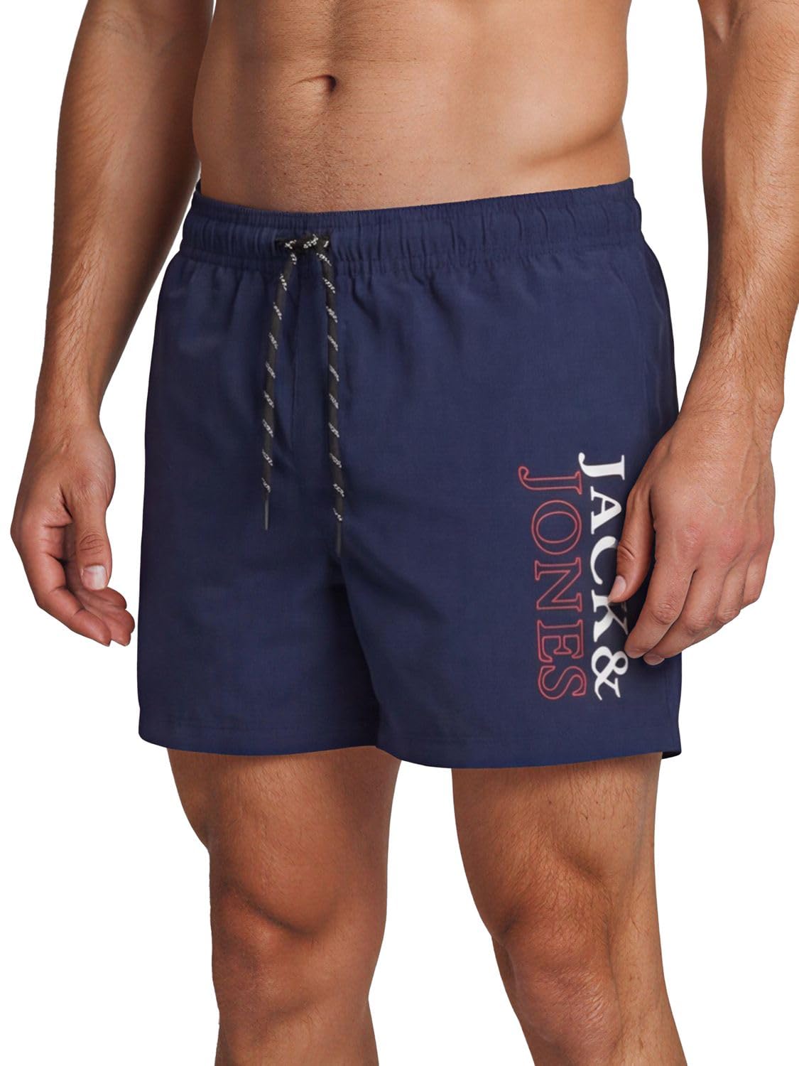 JACK & JONES Badehose Herren lang Regular fit Badeshorts 2er Pack JPSTMAUI Swim Mix Kurze Hosen Schwimmhose Shorts Schwarz Blau Grün Orange Rot S M L XL XXL 3XL