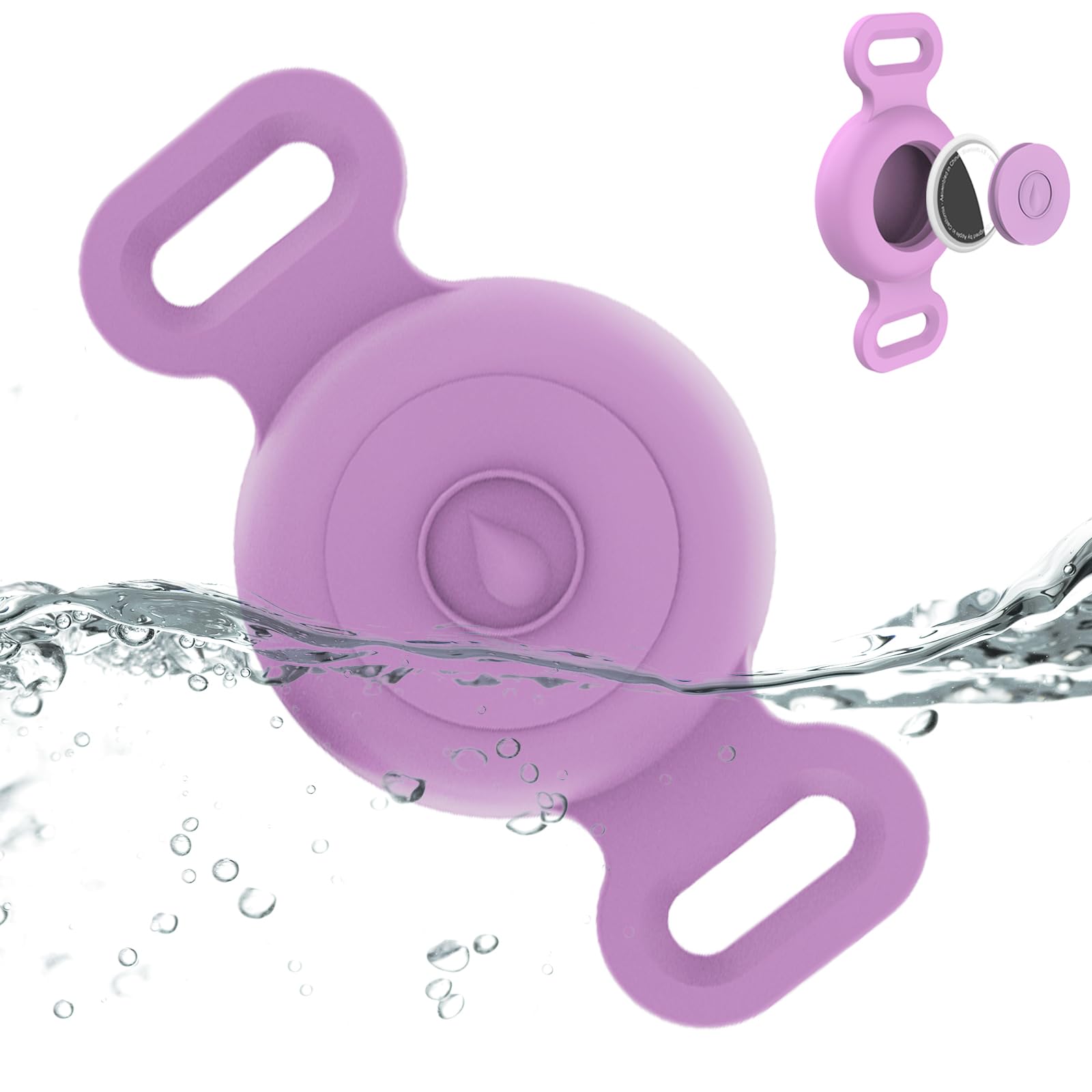 Airtag Collar Holder Compatible with Apple AirTag, Silicone Waterproof Air Tag Case for Collar, Anti-Lost AirTag Holder for Pet Cat Dog GPS Tracker (