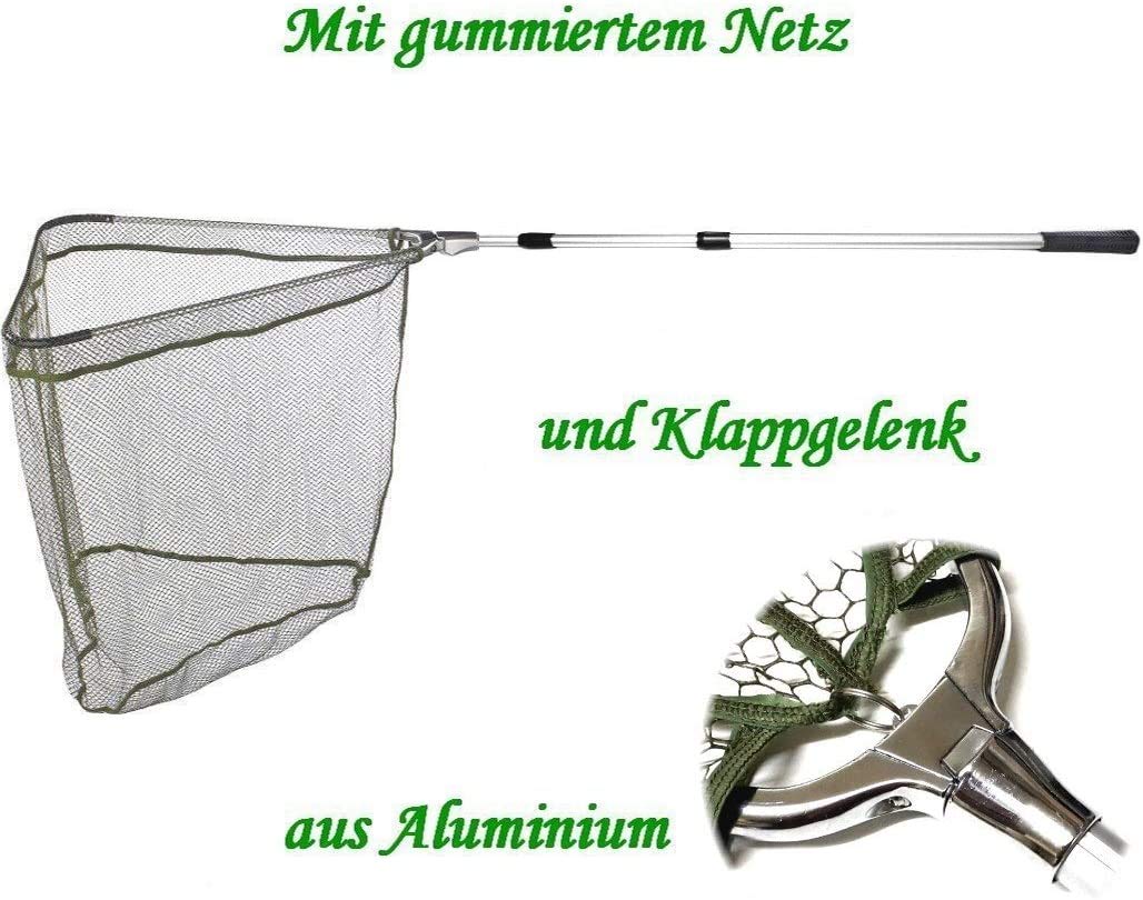 Kescher - Unterfangkescher Alu/Balzer 2,20m 3-TLG 60 x 60cm Netz gummiert