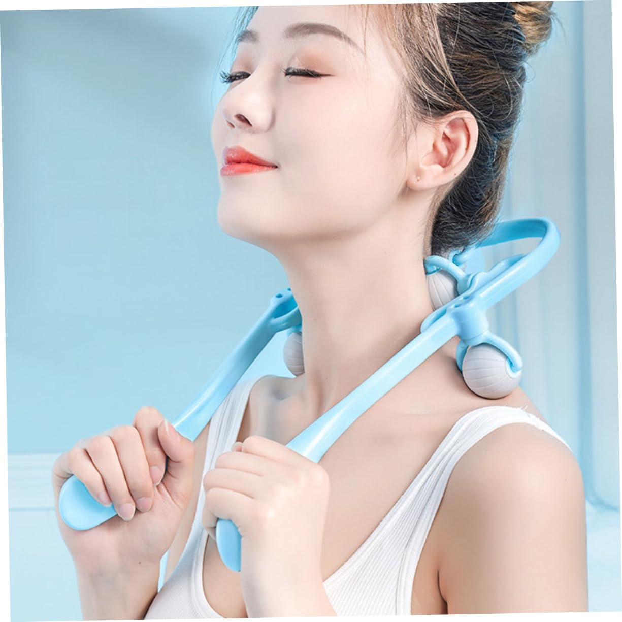 VALICLUD Neck Massager Stick Roller Vertebra Roller Massager Handheld Neck Massager for